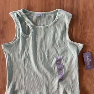 Mint Green Ribbed Tank Top